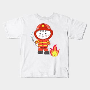 Cat does not put out fires Kids T-Shirt